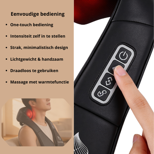 Shiatsu massagekussen Luxyor detail roterende massagekoppen infrarood