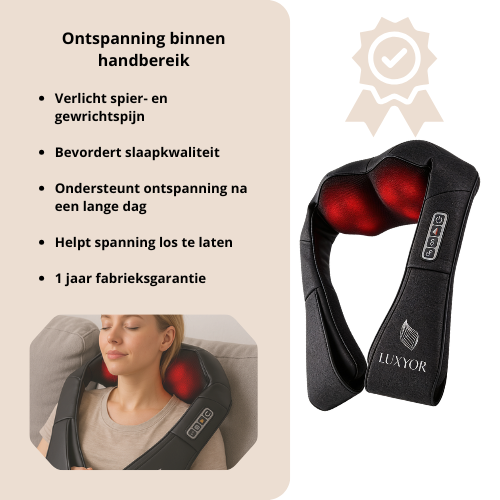 Luxyor - Shiatsu Massagekussen - Draadloos