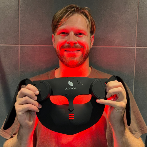 Luxyor RedLight Masker - LED Gezichtsmasker en Nekband  Lichttherapie met Rood, Blauw, Groen en Infrarood Licht Draadloos