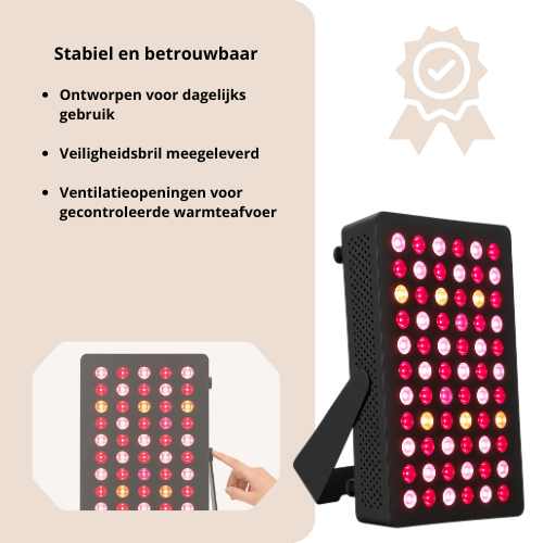 Luxyor Lumi 110 Zwart  Roodlichttherapie Paneel met 7 Golflengtes en Touchscreen