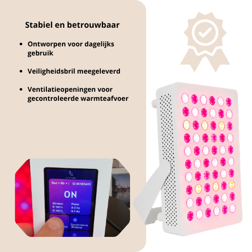 Luxyor Lumi 110 - Roodlichttherapie Paneel met 7 Golflengtes en Touchscreen