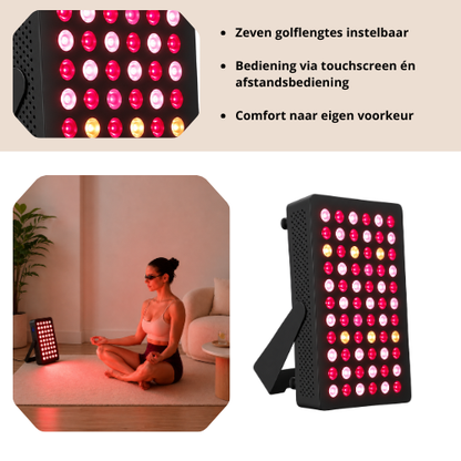 Luxyor Lumi 110 Zwart  Roodlichttherapie Paneel met 7 Golflengtes en Touchscreen