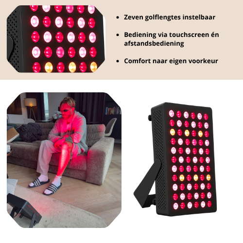 Luxyor Lumi 110 Zwart  Roodlichttherapie Paneel met 7 Golflengtes en Touchscreen