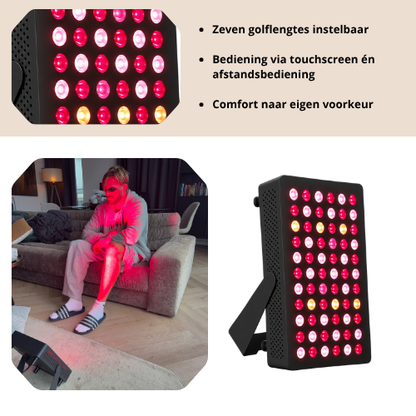 Luxyor Lumi 110 Zwart  Roodlichttherapie Paneel met 7 Golflengtes en Touchscreen