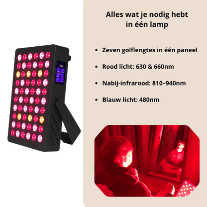 Luxyor Lumi 110 Zwart  Roodlichttherapie Paneel met 7 Golflengtes en Touchscreen
