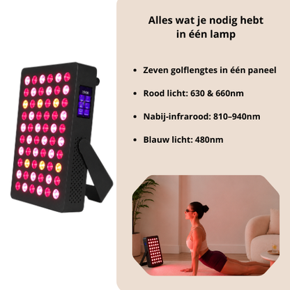 Luxyor Lumi 110 Zwart  Roodlichttherapie Paneel met 7 Golflengtes en Touchscreen