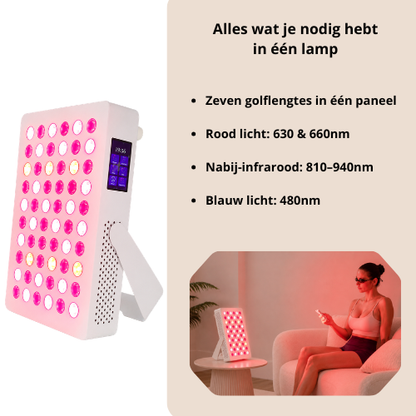 Luxyor Lumi 110 - Roodlichttherapie Paneel met 7 Golflengtes en Touchscreen